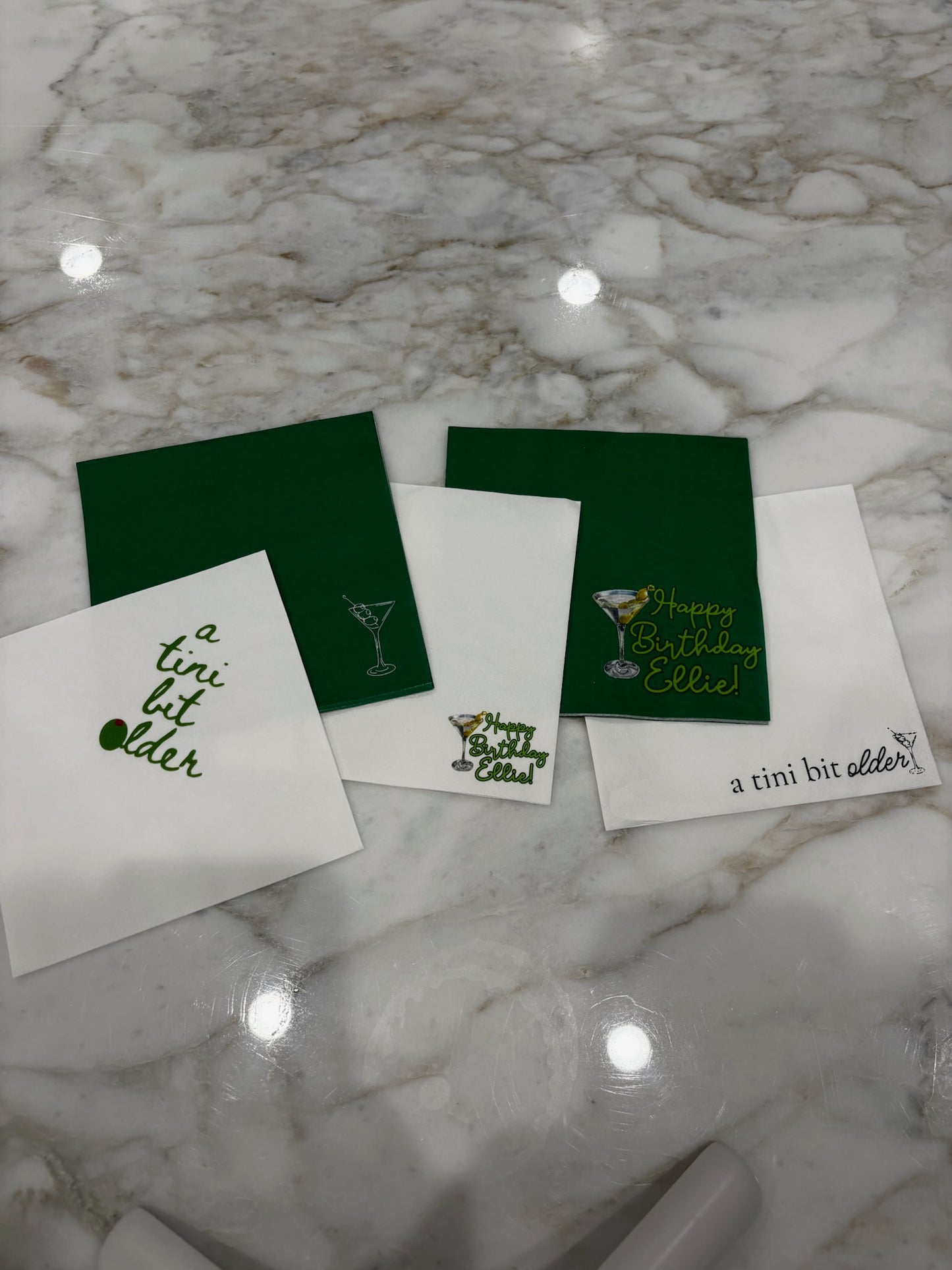 Custom "A Tini Bit Older" Cocktail Napkins image 0