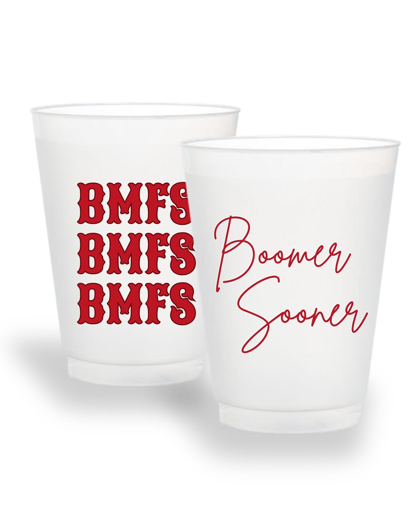 Oklahoma Boomer Sooner ready-made frosted party cups