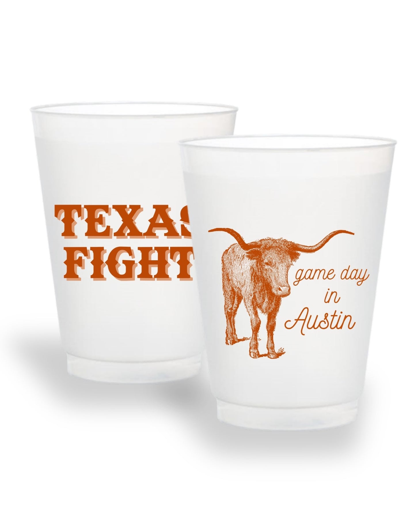Texas game day in Austin ready-made frosted party cups
