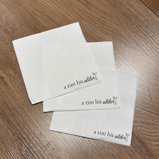 Custom "A Tini Bit Older" Cocktail Napkins