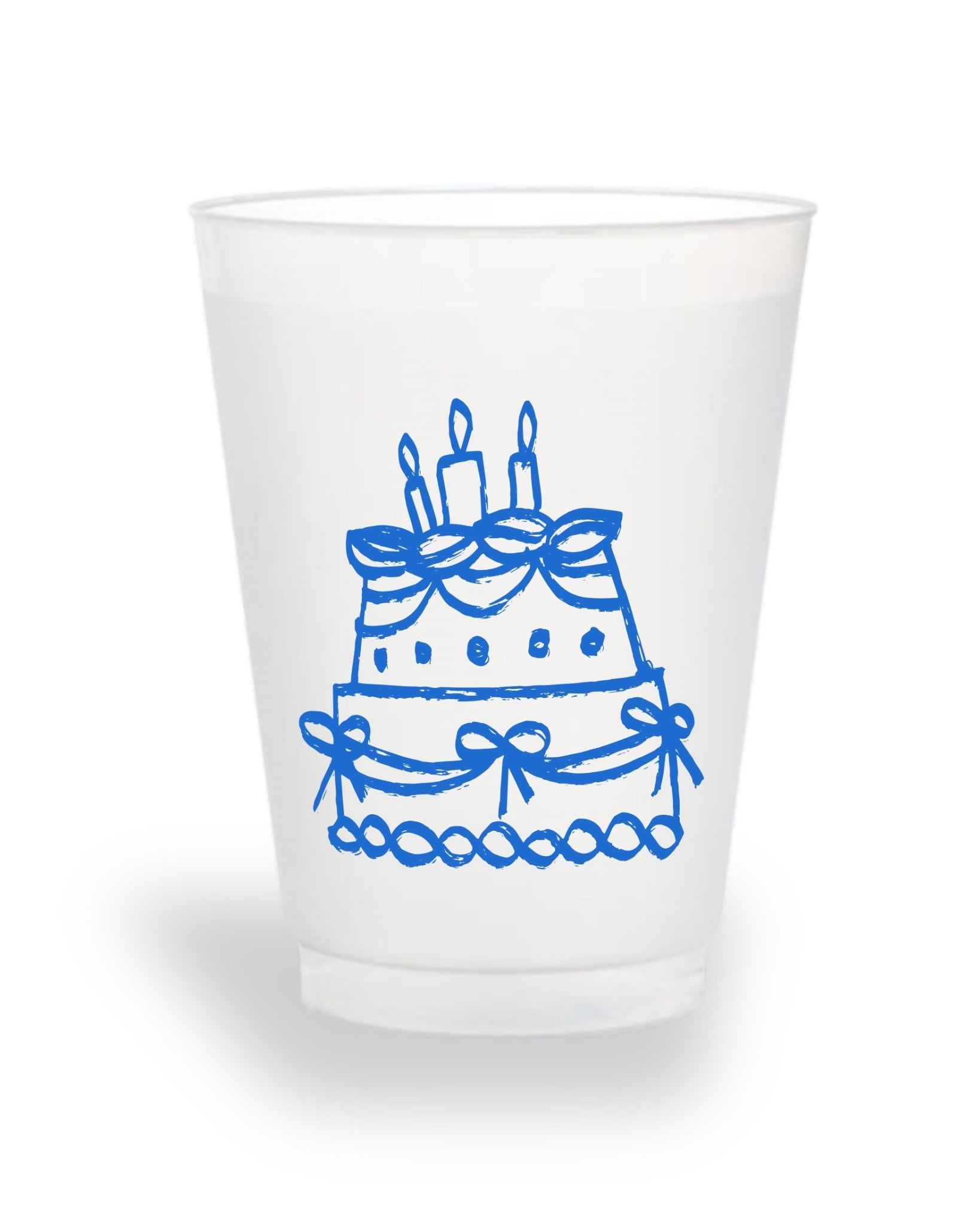 Blue birthday cake ready-made frosted party cups