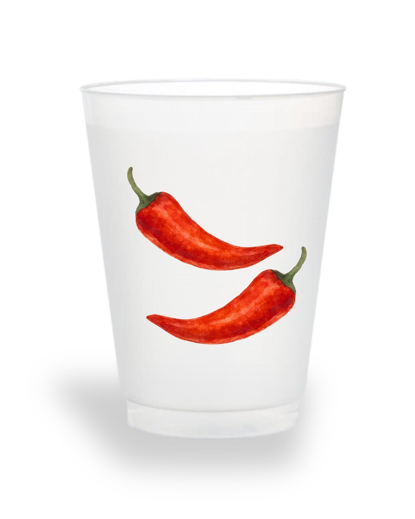 Watercolor chili pepper ready-made frosted party cups