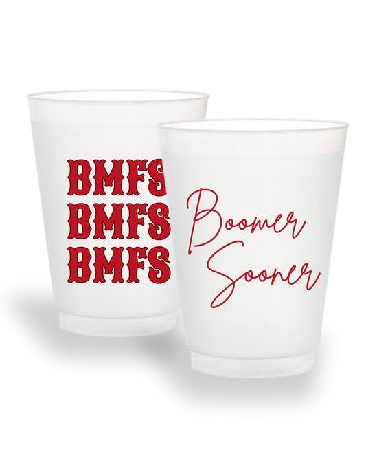 Oklahoma Boomer Sooner ready-made frosted party cups