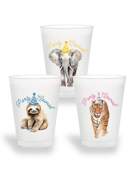 Party Animal assorted ready-made frosted party cups